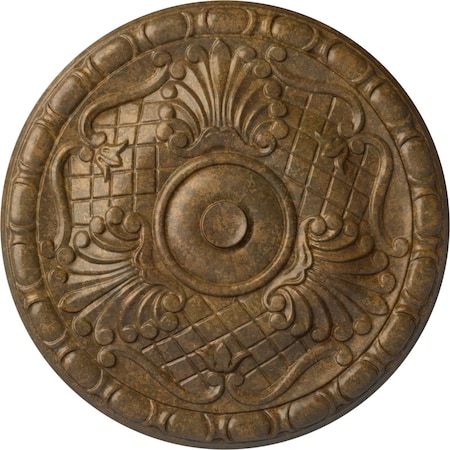 Ekena Millwork Amelia Ceiling Medallion (Fits Canopies up to 4 1/8"), Hand-Painted Rubbed Bronze, 15 3/4"OD x 5/8"P CM16AMRZS